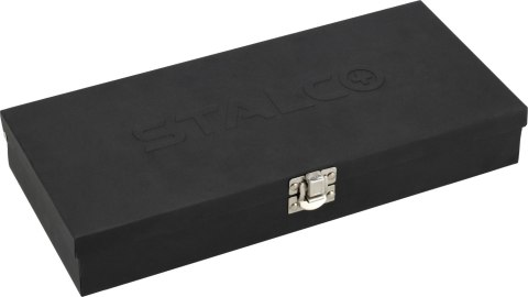 Zestaw kluczy nasadowych, metalowe pudełko, 67 elementów 1/4'' "STALCO" S-54016
STALCO
S-54016 Zestaw kluczy nasadowych, metalowe pudełko, 67 elementów 1/4'' "STALCO" S-54016
STALCO
S-54016