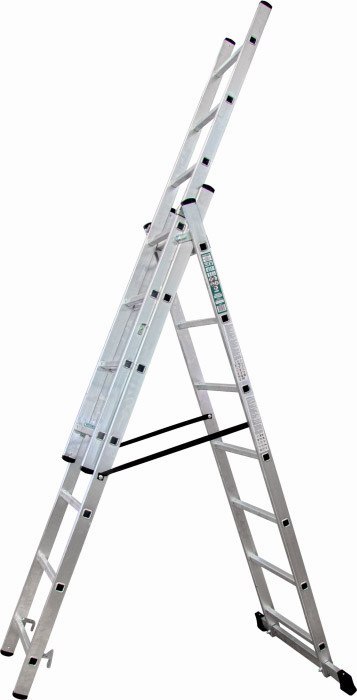 Drabina przemysłowa 150kg 3 elementy 12 stopni aluminiowa STALCO S-40566 Drabina przemysłowa 150kg 3 elementy 12 stopni aluminiowa STALCO S-40566