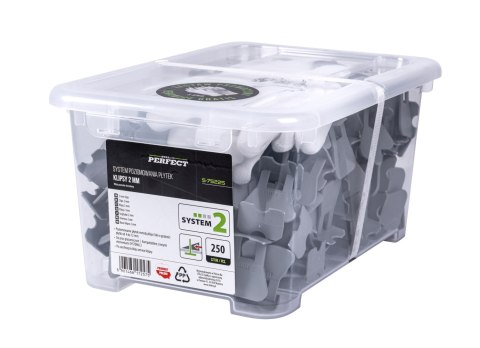 Klipsy 2mm do systemu No 2 opakowanie box 250szt. STALCO PERFECT S-75225 Klipsy 2mm do systemu No 2 opakowanie box 250szt. STALCO PERFECT S-75225