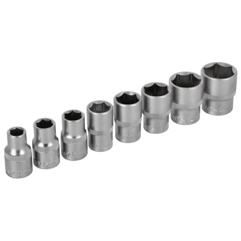 Zestaw nasadek 1/2" na listwie 8 el. Zestaw nasadek 1/2" na listwie 8 el.
