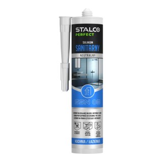 Silikon sanitarny neutralny biały 280ml STALCO PERFECT S-64803