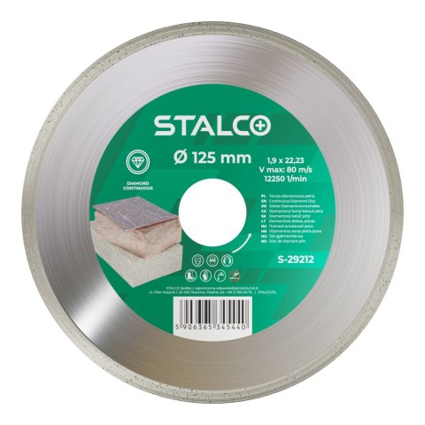 Tarcza diamentowa pełna 125mm glaz.diam. STALCO S-29212 Tarcza diamentowa pełna 125mm glaz.diam. STALCO S-29212