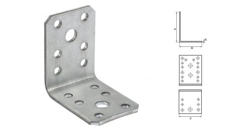 Kątownik łącznikowy KŁ21 150/150/65mm (20) STALCO KL21 Kątownik łącznikowy KŁ21 150/150/65mm (20) STALCO KL21