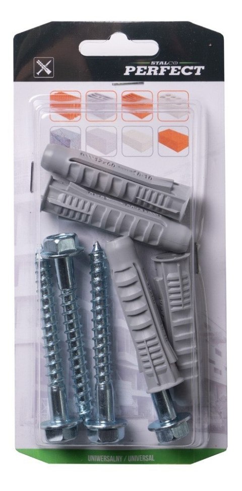 Kołek rozporowy uniwersalny z wkrętem łęb sześciok. BRXK-10/6.0X80 nylon blister (5) 1/16 STALCO PERFECT BRXK1060080 Kołek rozporowy uniwersalny z wkrętem łęb sześciok. BRXK-10/6.0X80 nylon blister (5) 1/16 STALCO PERFECT BRXK1060080