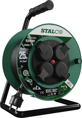 Przedłużacz bębnowy warstwowy PROFESSIONAL 25m, 16A,3x1,5mm STALCO S-46603