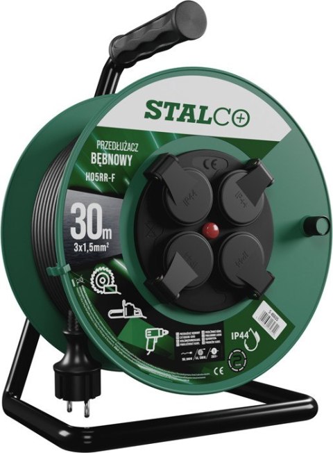 Przedłużacz bębnowy warstwowy PROFESSIONAL 30m, 16A,3x1,5mm STALCO S-46605 Przedłużacz bębnowy warstwowy PROFESSIONAL 30m, 16A,3x1,5mm STALCO S-46605
