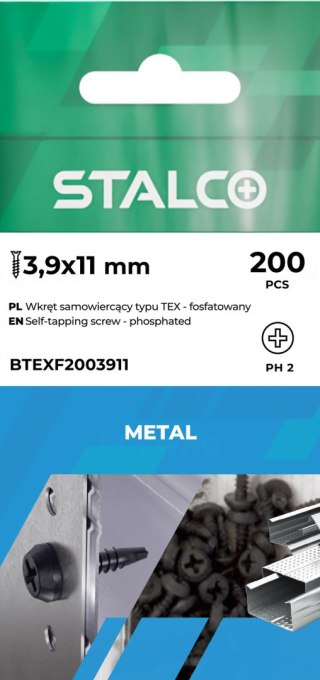 Wkręt samowiercący typu TEX - fosfatowany BTEX