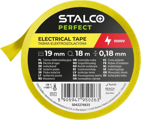 PVC 0,18 mm x 19 mm x 18 m żółty