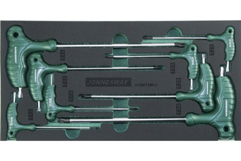 Jonnesway Zestaw 8szt. kluczy wpustowych TORX z uchwytem we wkładce EVA H10MT08KV