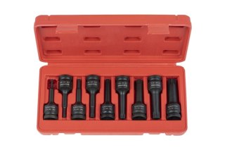 Quatros Zestaw bitów udarowych SPLINE M4-M16 z nasadką 1/2" QS50010