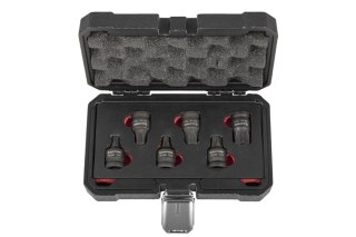 Quatros Zestaw bitów udarowych TORX T55-T100 z nasadką 1/2" QS50067