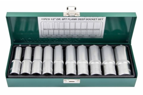 Jonnesway Zestaw 10szt. nasadek długich 1/2" 6-kątnych S04HD411S Jonnesway Zestaw 10szt. nasadek długich 1/2" 6-kątnych S04HD411S