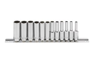 Jonnesway Zestaw 12szt. nasadek długich 1/4" 12-kątnych metrycznych S05HD2712S