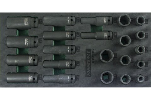 Jonnesway Zestaw 22szt. nasadek udarowych 1/2" we wkładce EVA S03A4122KV Jonnesway Zestaw 22szt. nasadek udarowych 1/2" we wkładce EVA S03A4122KV