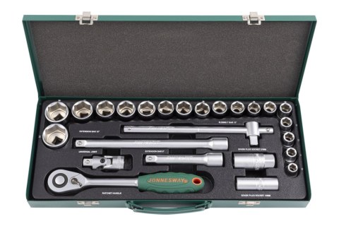 Jonnesway Zestaw 25szt. narzędzi z nasadkami 6-kątnymi 1/2" S04H4125S Jonnesway Zestaw 25szt. narzędzi z nasadkami 6-kątnymi 1/2" S04H4125S