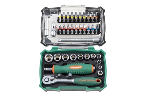 Jonnesway Zestaw 38szt. bitów i nasadek z grzechotką 1/4" RD0638S Jonnesway Zestaw 38szt. bitów i nasadek z grzechotką 1/4" RD0638S