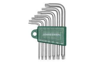 Jonnesway Zestaw 7szt. kluczy wpustowych TORX giętych z otworem T10-T40 H08MT07S