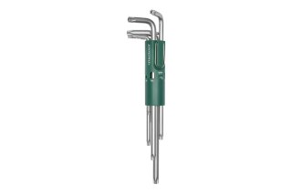 Jonnesway Zestaw 8szt. kluczy wpustowych TORX giętych bardzo długich z otworem (w obsadzie) T10-T50 H12ST108S