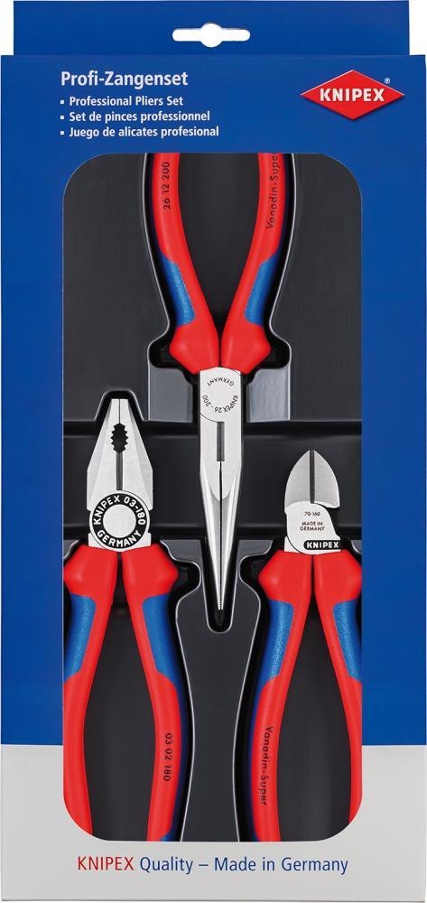 KNIPEX Zestaw szczypiec montażowych, 3-cz. 00 20 11, KNIPEX