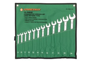 Jonnesway Zestaw 12szt. kluczy płasko-oczkowych 6-kątnych długich 8-24mm W264112S