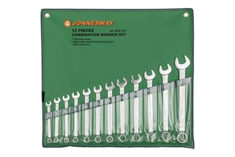 Jonnesway Zestaw 12szt. kluczy płasko-oczkowych 8-22mm W26112S Jonnesway Zestaw 12szt. kluczy płasko-oczkowych 8-22mm W26112S