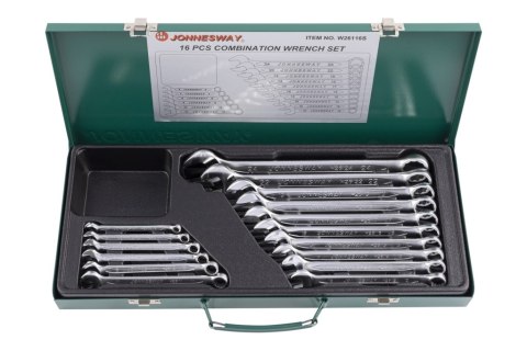 Jonnesway Zestaw 16szt. kluczy płasko-oczkowych 6-24mm W26116S Jonnesway Zestaw 16szt. kluczy płasko-oczkowych 6-24mm W26116S