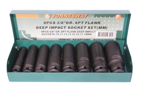 Jonnesway Zestaw 8szt. nasadek udarowych długich 3/8" S03AD3108S Jonnesway Zestaw 8szt. nasadek udarowych długich 3/8" S03AD3108S