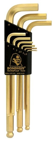 Bondhus Zestaw kluczy imbusowych długie z kulką 1.5-10mm BO38099
