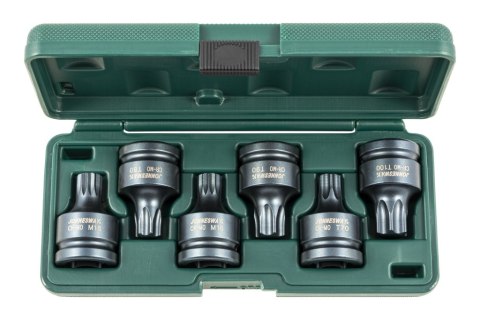Jonnesway Zestaw 6szt. bitów udarowych TORX i SPLINE z nasadką 3/4" S64A6306S Jonnesway Zestaw 6szt. bitów udarowych TORX i SPLINE z nasadką 3/4" S64A6306S