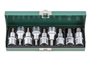 Jonnesway Zestaw 9szt. bitów TORX z nasadką 1/2" S07H4109S