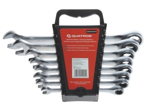 Quatros Zestaw kluczy płasko-oczkowych z grzechotką 8-19mm QS50300