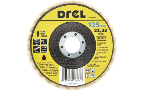 Drel Tarcza filcowa do polerowania lamelka 125x22x5mm CON-RP-64