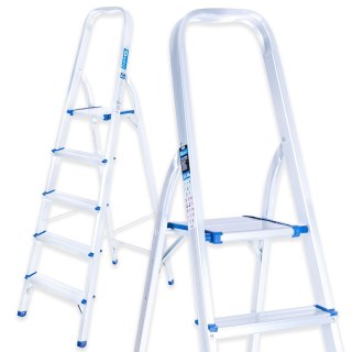 GEKO #Drabina aluminiowa 5-stopniowa składana 150kg (1) G02417