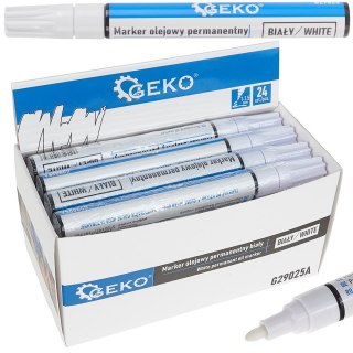GEKO Marker olejowy permanentny biały - kartonik wystawowy (24/480) G29025A