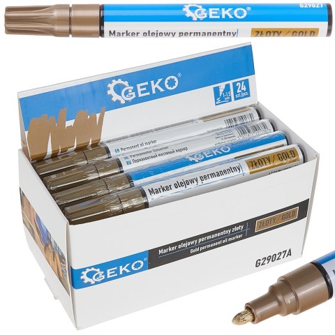 GEKO Marker olejowy permanentny złoty - kartonik wystawowy (24/480) G29027A