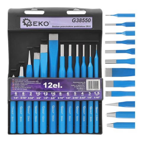 GEKO Zestaw przecinaków punktaków 12el. CR-V (20) G38550