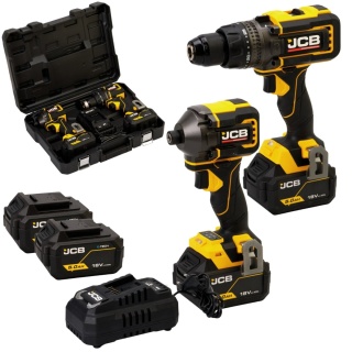 JCB Zestaw Wiertarko-wkrętarka Udarowa 160Nm Zakrętarka 230Nm 2x5.0Ah JCB-18PKIT-3