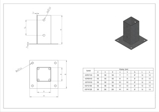 Kotwa ogrodowa płaska 121x150x180x1,8mm (1/-/294) STALCO KOP121180