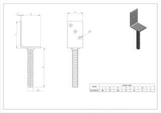 Łącznik belki 0x60x100x4mm (1/20/960) STALCO LBOT060100