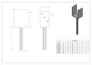 Łącznik belki 80x60x100x4mm (1/16/608) STALCO LB080100