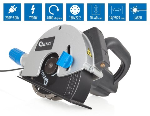 GEKO Bruzdownica do betonu ze wskaźnikiem laserowym (2) G80815