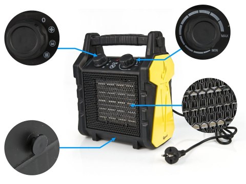 GEKO Nagrzewnica elektryczna ceramiczna - grzejnik 2KW (1) G80405