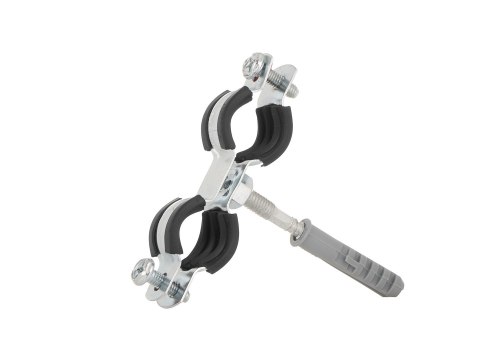 GEKO Obejma metalowa z gumą do rur podwójna 3/8" 15-19mm (200) G17280
