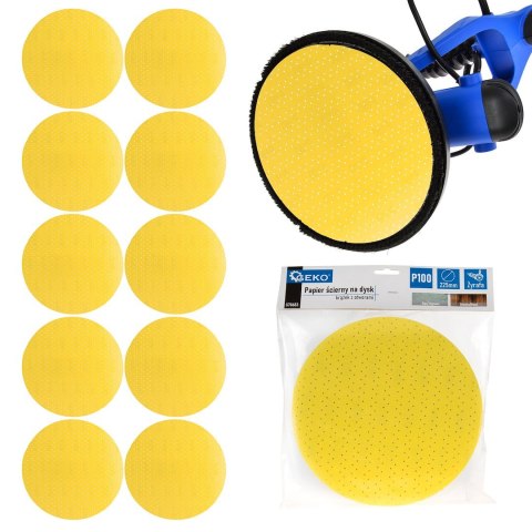 GEKO Papier ścierny na dysk - krążek z otworami 225mm P100 /żyrafa/ (10/100/500) G78683