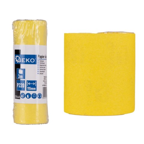 GEKO Papier ścierny - rolka 115mm x 3m P220 (100) G78448