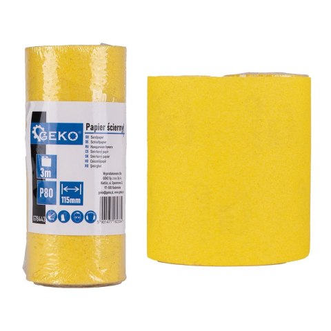 GEKO Papier ścierny - rolka 115mm x 3m P80 (100) G78443