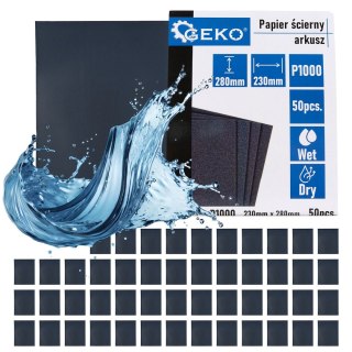 GEKO Papier ścierny wodny - arkusz 230x280mm P1000 (50/1000) G78492