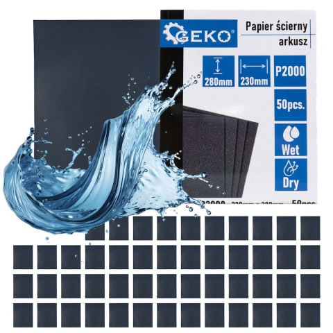 GEKO Papier ścierny wodny - arkusz 230x280mm P2000 (50/1000) G78495