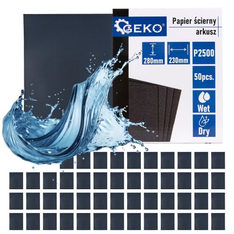 GEKO Papier ścierny wodny - arkusz 230x280mm P2500 (50/1000) G78496