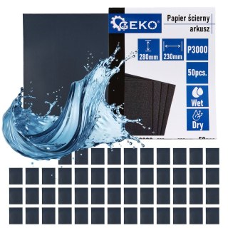 GEKO Papier ścierny wodny - arkusz 230x280mm P3000 (50/1000) G78497